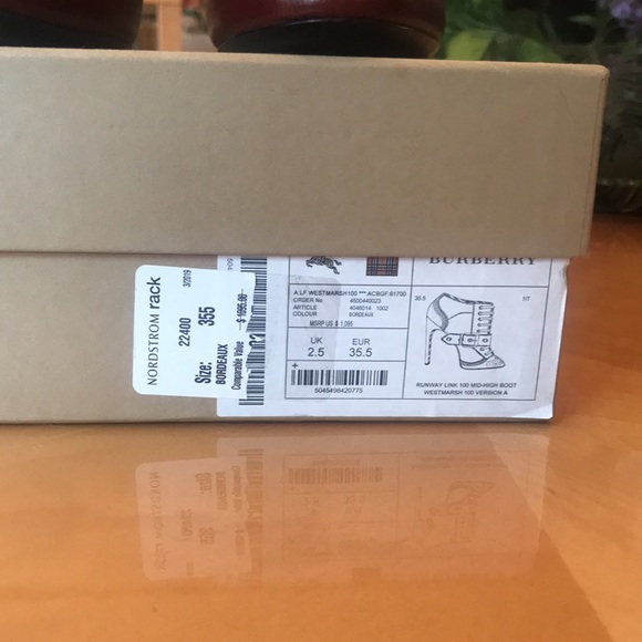 BURBERRY AUTHENTIC, SIZE 35.5 (5.5) high hill 4” - Picture 2 of 13